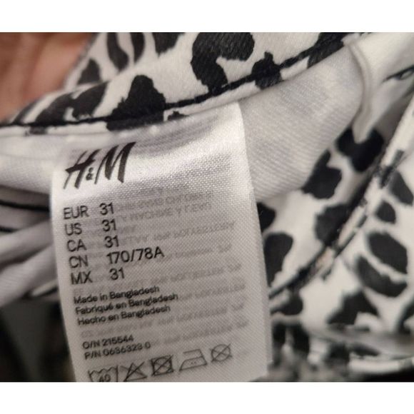 H&M White Animal Print Jeans Size 31 - Picture 7 of 7